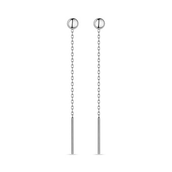 Фото Серьги протяжки из белого золота (арт. 110830б)