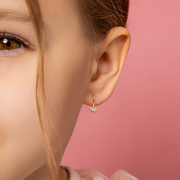 Детские золотые серьги Птички (арт. 110057) – изображение 2