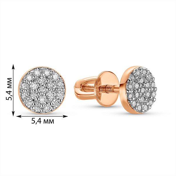 Золотые пусеты с бриллиантами (арт. Т011480015) – изображение 4