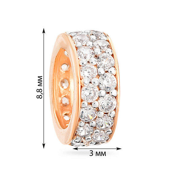 Шарм з червоного золота з фіанітами (арт. 440464) – зображення 3