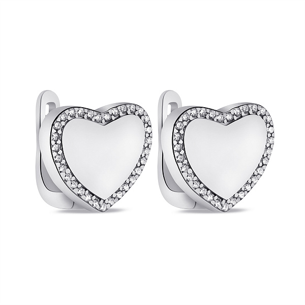 Сережки зі срібла Серце (арт. 7502/СК2Ф/1098) – зображення 1