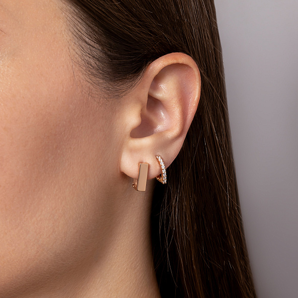 Золотые серьги с фианитами (арт. 110707) – изображение 2