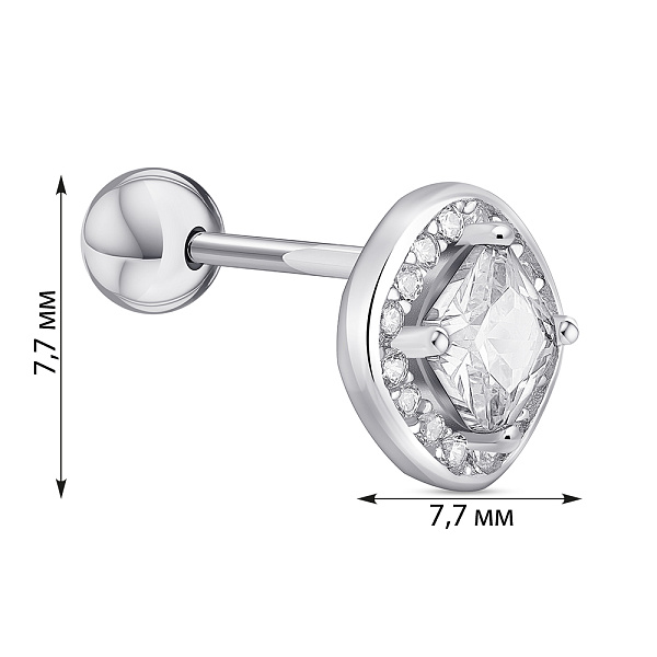 Одиночная серьга из серебра с фианитами (арт. 7518/7042я) – изображение 2