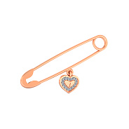 Золотая булавка «Сердце» с фианитами (арт. 360051)