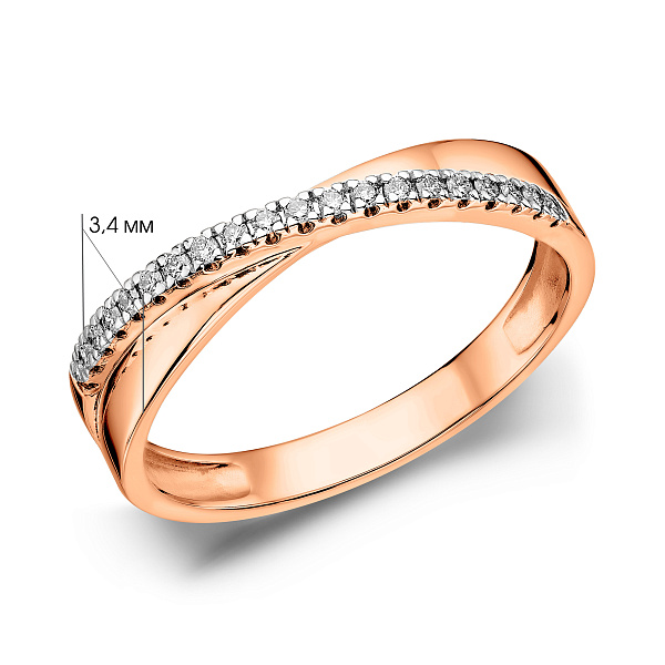 Золота каблучка з доріжкою з діамантів (арт. К011055010) – зображення 2