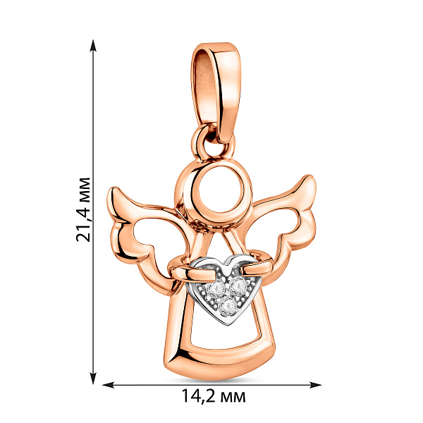 Золотая подвеска Ангел с фианитами (арт. 440498) – изображение 3