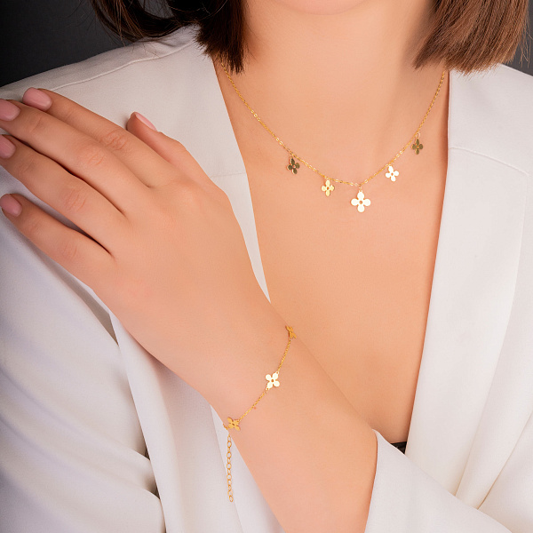 Браслет Цветы из желтого золота (арт. 326512ж) – изображение 2