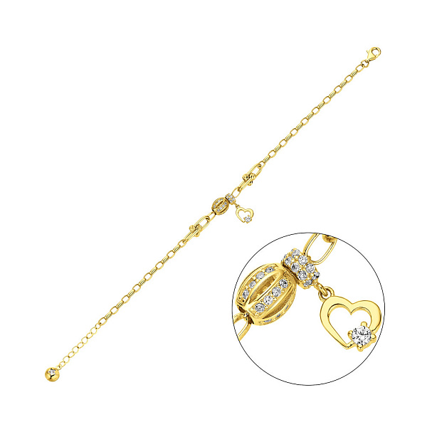 Золотий браслет "Серце" (арт. 326095жП1) – зображення 1