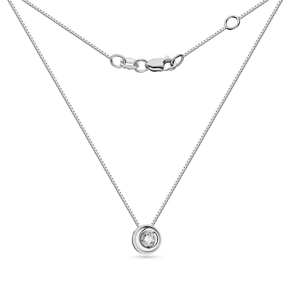 Золотое колье с бриллиантом (арт. Ц011225005б/2) – изображение 2