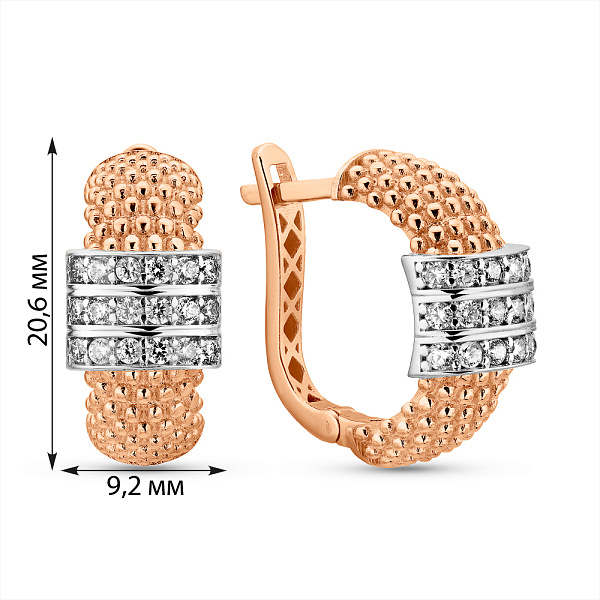 Золотые серьги с фианитами (арт. 1092018р) – изображение 5