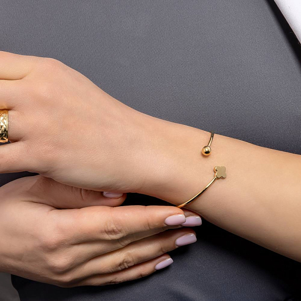 Жорсткий браслет з жовтого золота (арт. 340085ж) – зображення 2