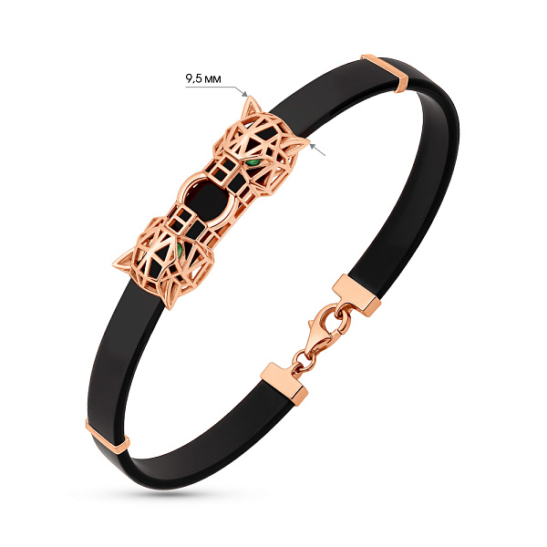 Браслет з каучуку Пантери із золотими вставками (арт. 3261383з) – зображення 2