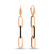 Сережки-підвіски з червоного золота з емаллю (арт. 1091608/2еч)