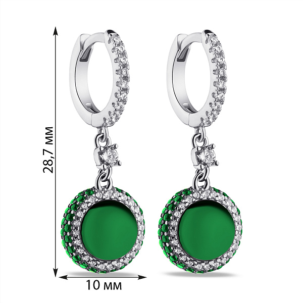 Серебряные серьги с альпинитами и фианитами (арт. 7502/9510аз) – изображение 2