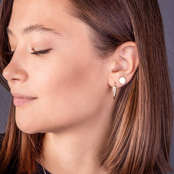 Золотые серьги-пусеты Монеты без камней (арт. 2005207101) – изображение 2