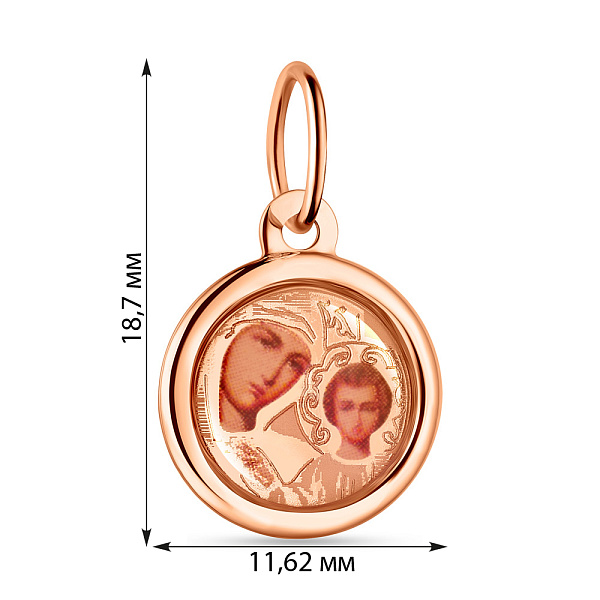 Золотая ладанка Божья Матерь с младенцем (арт. 405100К) – изображение 3