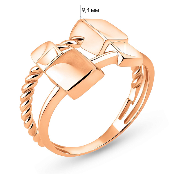 Золотое кольцо без камней (арт. 155976) – изображение 4