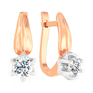 Фото Золотые серьги с фианитом (арт. 112400)