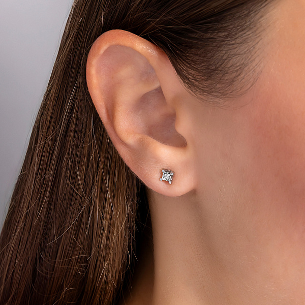 Пусети з білого золота з діамантами (арт. Т011747б) – зображення 2