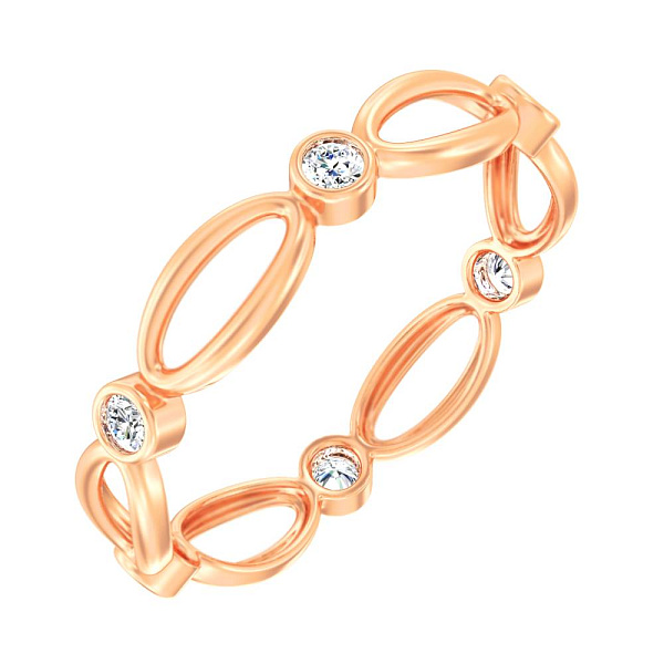 Кольцо из красного золота с фианитами (арт. 140785) – изображение 1