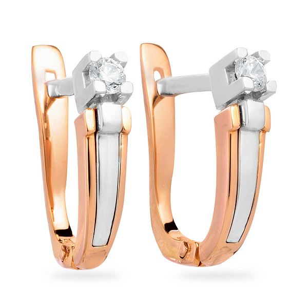 Золоті сережки з фіанітом (арт. 110383бк) – зображення 1