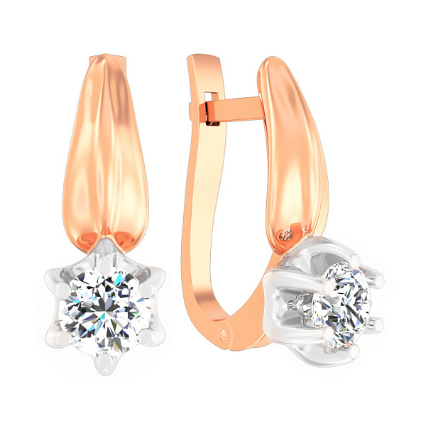 Золоті сережки з фіанітом (арт. 112400) – зображення 1