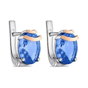 Срібні сережки з аквамарином (арт. 7202/685Амсп)