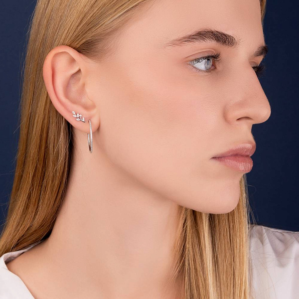 Золоті сережки з діамантами (арт. Т011659010б) – зображення 3