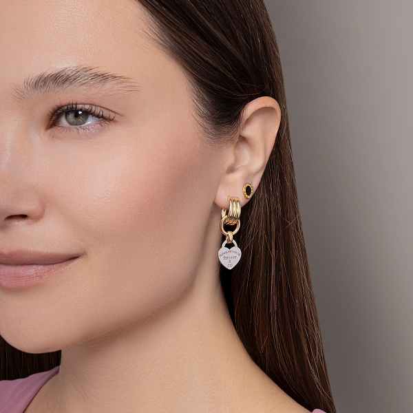 Сережки из желтого и белого золота (арт. 106340жб) – изображение 2