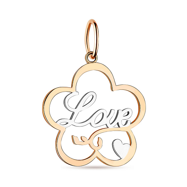 Підвіска золота в комбінованому кольорі металу (арт. 424051) – зображення 1