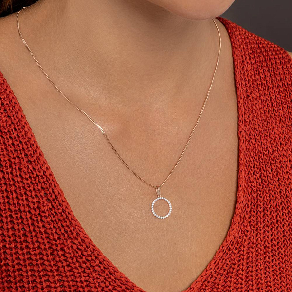 Золотая подвеска с фианитами (арт. 440504) – изображение 3