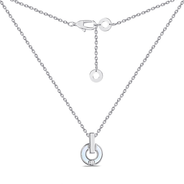 Колье из серебра с перламутром и с фианитом (арт. 7507/1641п) – изображение 2