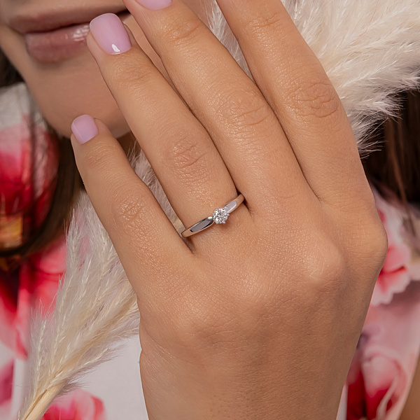 Каблучка з золота з одним діамантом (арт. К341150020б) – зображення 5