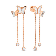 Фото Сережки золоті Метелики з емаллю і фіанітами (арт. 110021еп)