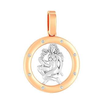 Золотий підвіс "Діва" з фіанітами (арт. 440669)