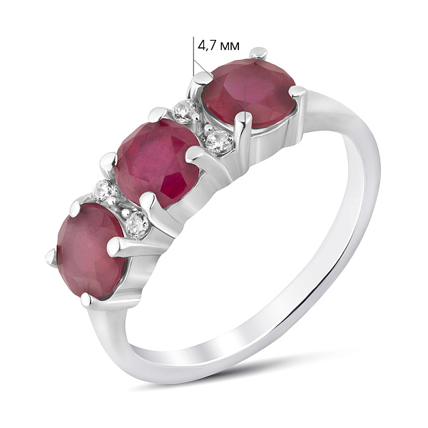 Серебряное кольцо с рубинами и фианитами (арт. 7501/2193500Р) – изображение 2