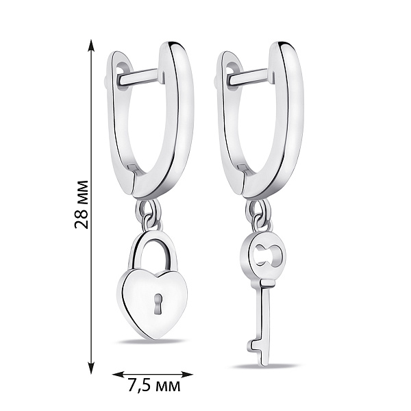 Асимметричные серебряные серьги (арт. 7502/9114) – изображение 2