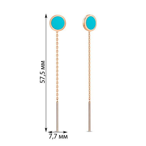 Золоті сережки Лýна з емаллю (арт. 110831ет) – зображення 6