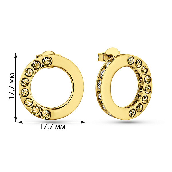 Серьги из желтого золота без камней (арт. 1091666ж) – изображение 2