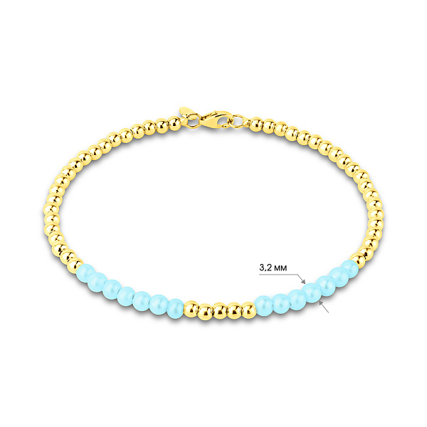 Золотой браслет с бирюзой (арт. 3261062жБ) – изображение 3