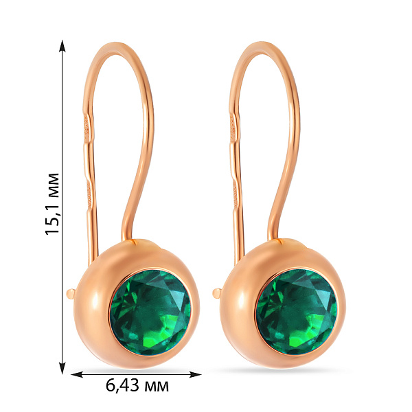 Детские золотые сережки с фианитами (арт. 105364з) – изображение 2