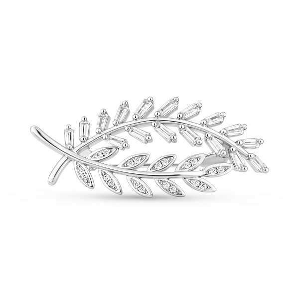 Серебряная брошь Веточки с фианитами (арт. 7505/237) – изображение 1