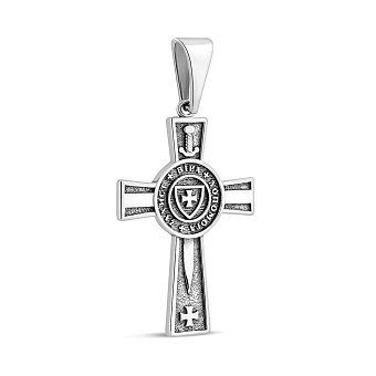 Серебряный крест-оберег Вера Помощь Защита (арт. 7903/2428)