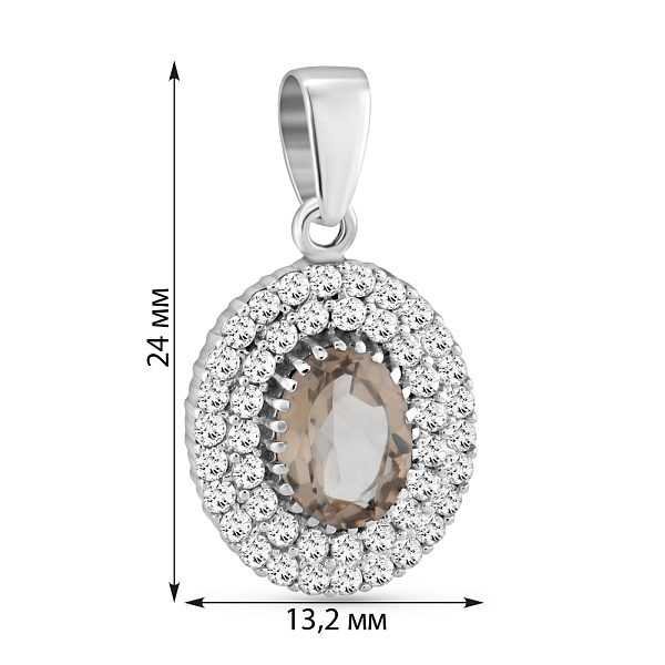 Золотий кулон з кварцом (арт. 440450Пбкр) – зображення 3