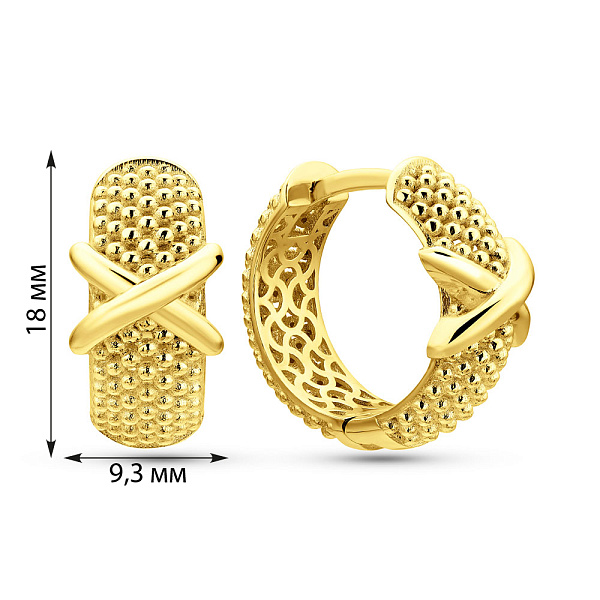 Сережки з жовтого золота без каменів (арт. 1092023ж) – зображення 6