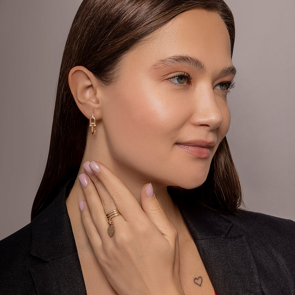 Серьги из красного золота без камней (арт. 1092126) – изображение 3