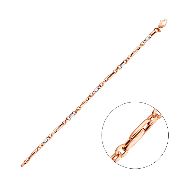 Браслет из комбинированного золота (арт. 325435/1кб) – изображение 1