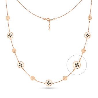 Золотое колье с эмалью (арт. 352647еч)