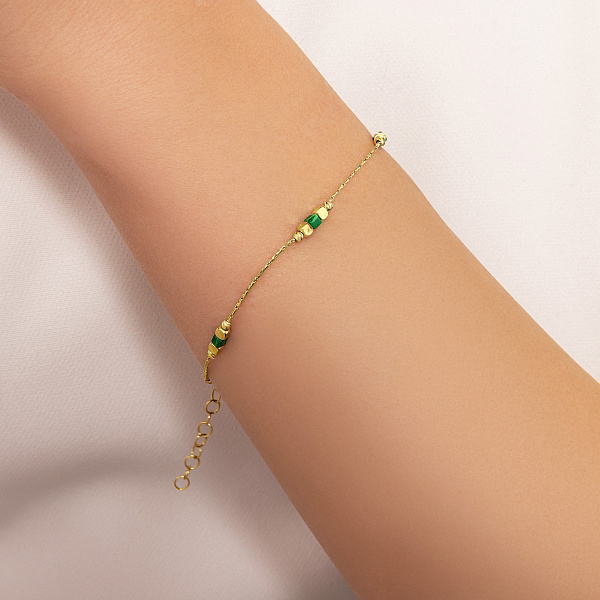 Золотий браслет з малахітом Francelli (арт. 3261287жмлх) – зображення 2