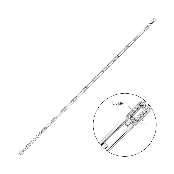 Браслет из белого золота с бриллиантами (арт. Б011569040б) – изображение 2